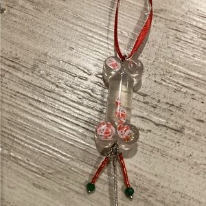 🎄Festive Santa ornament with dangle and Red Ribbon